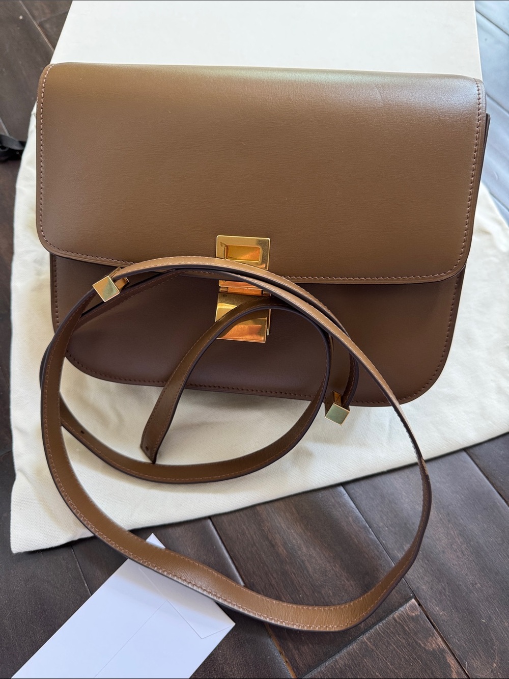 Celine Classic Box Medium Brown Gold Hardware Phoebe Era Full Set - Picture 16 of 17